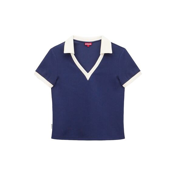 Staud Court Volley Blue Polyester Stretch Polo Top Size XS - Picture 1 of 4